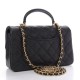 CHANEL Caviar Quilted Mini Top Handle Rectangular Flap Black