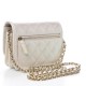 CHANEL Iridescent Lambskin Quilted Mini Wallet On Chain WOC Ivory