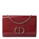 DIOR Patent Calfskin Montaigne 30 Pouch Cherry Red