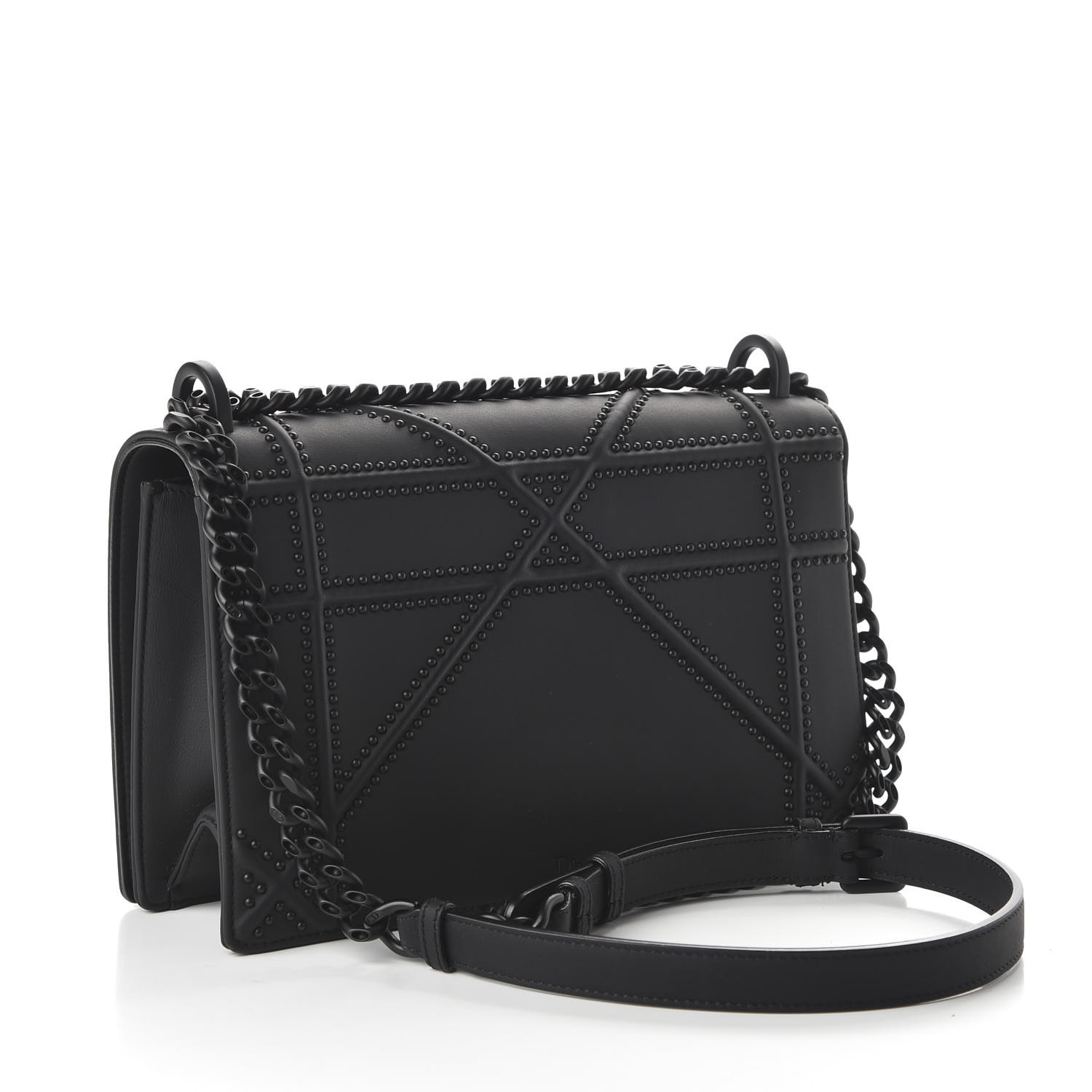 DIOR Matte Calfskin Studded Medium Diorama Ultra Black