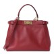 FENDI Nappa Pequin Medium Peekaboo Iconic Satchel Red