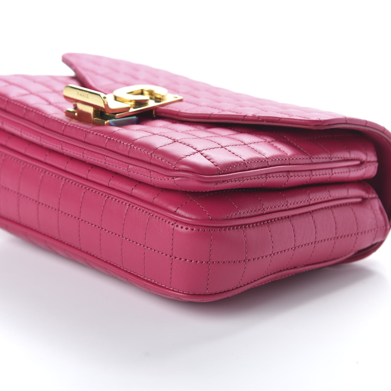 CELINE Calfskin Quilted Medium C Bag Pink