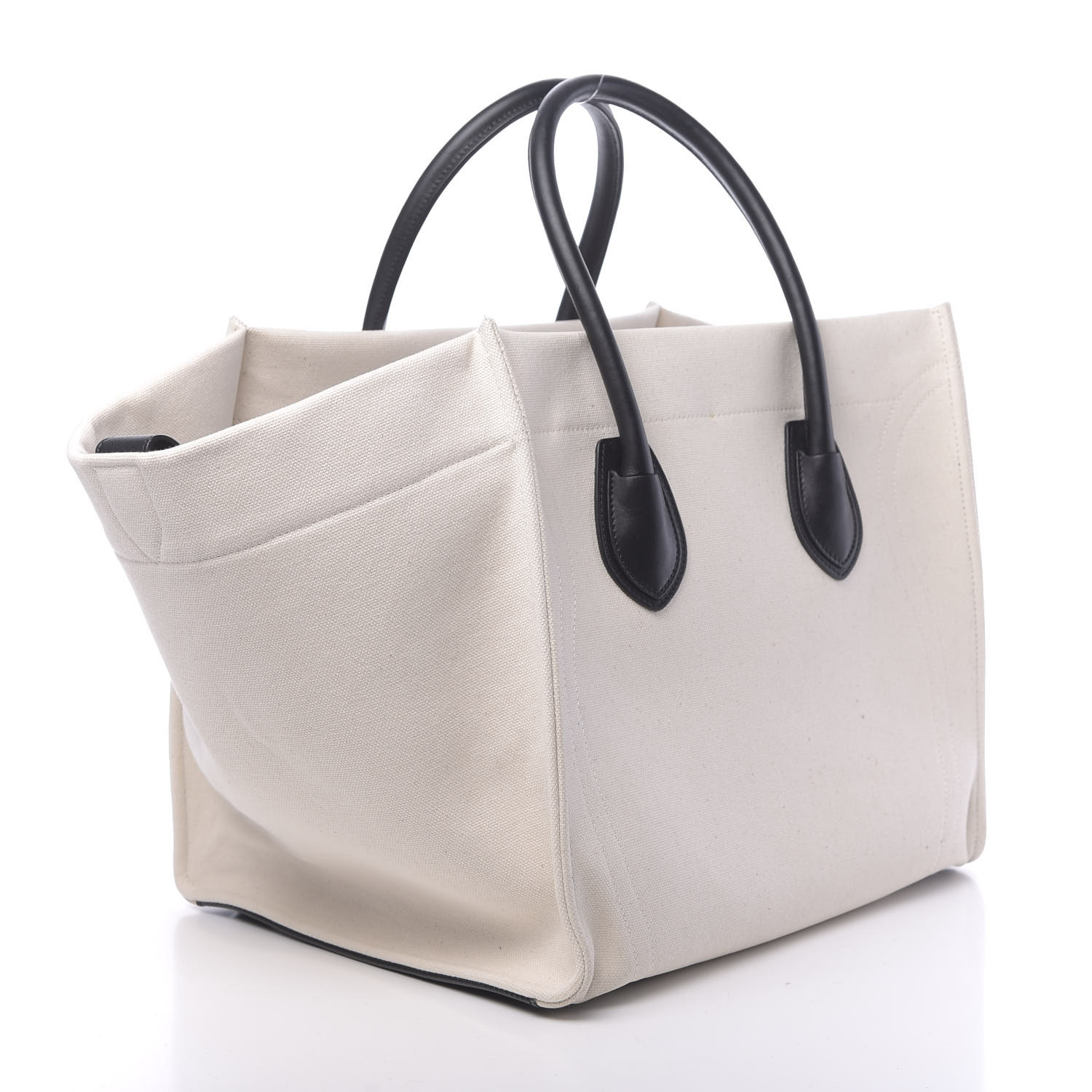 CELINE Cotton Canvas Medium Phantom Luggage White