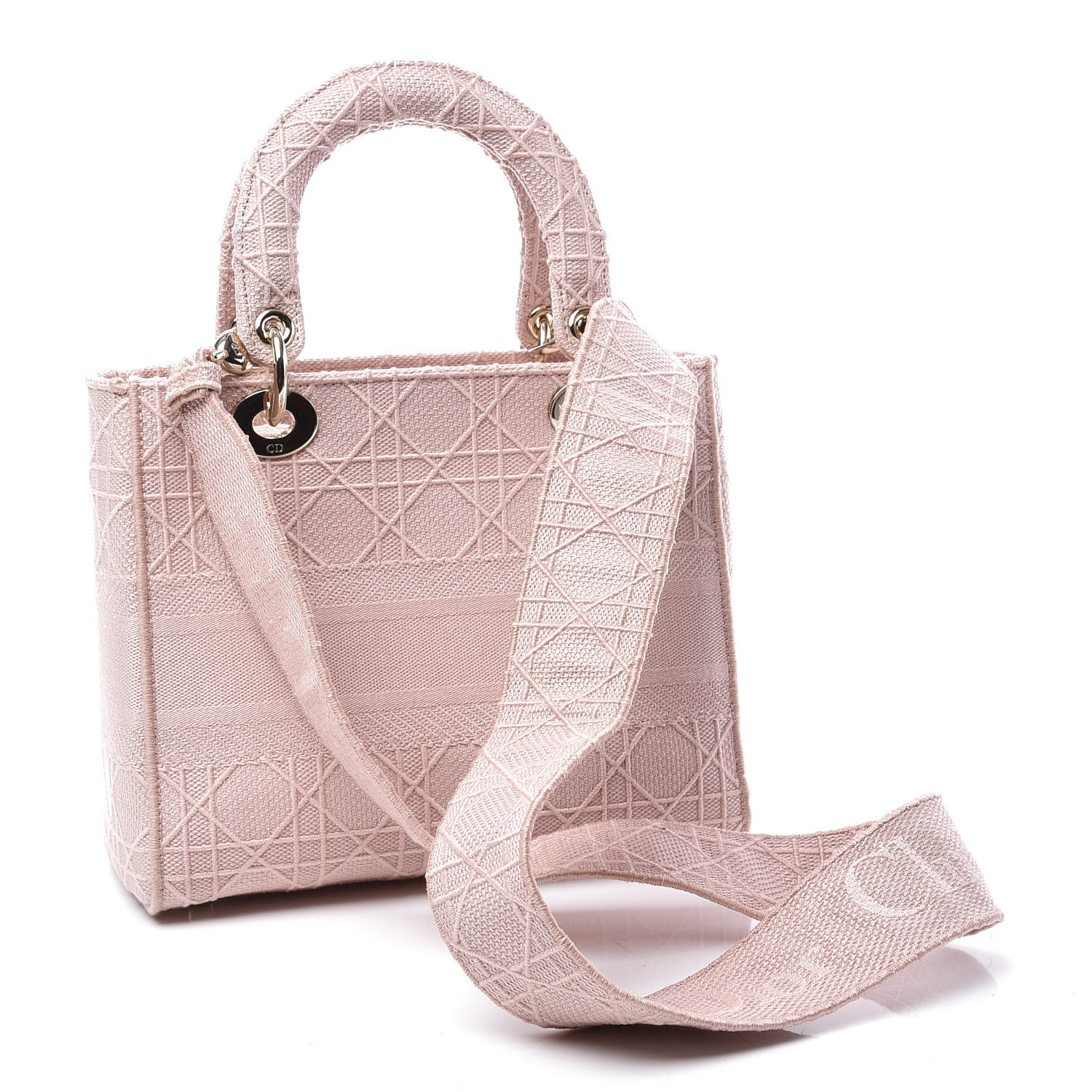 DIOR Canvas Embroidered Medium Lady D-Lite Bois De Rose