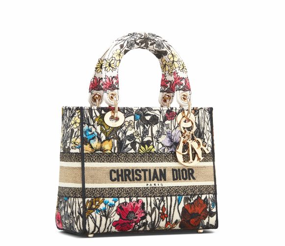 1Dior Lady D-Lite five-pattern embroidery garden flower handbag