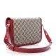 GUCCI GG Supreme Monogram 1955 Horsebit Shoulder Bag Red