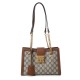 GUCCI GG Supreme Monogram Small Padlock Shoulder Bag Brown