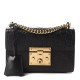 GUCCI 1GG ssima Small Padlock Shoulder Bag Black