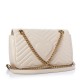 GUCCI Calfskin Matelasse Small GG Marmont Shoulder Bag White