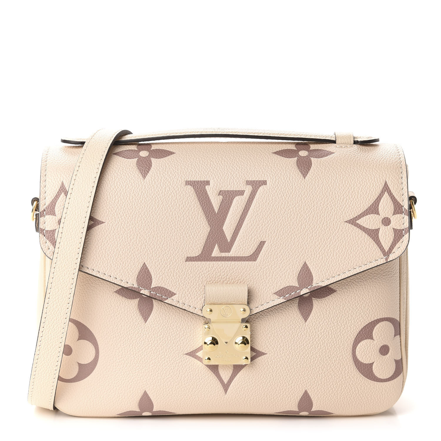 LOUIS VUITTON Empreinte Monogram Giant Pochette Metis Creme Bois De Rose