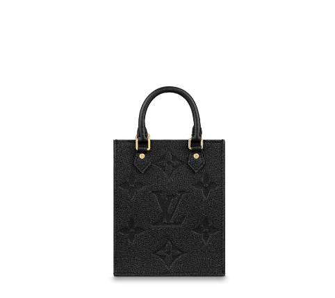 Louis Vuitton Petit Sac Plat Bag Monogram Empreinte Leather Black Organ Bag