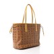 MCM Visetos Medium Liz Reversible Shopper Tote Cognac Yellow