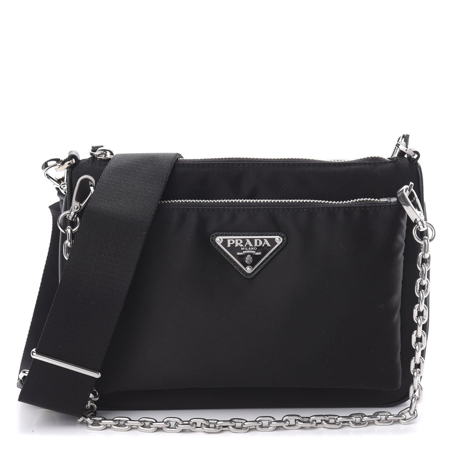 PRADA Nylon Tessuto Shoulder Bag Black