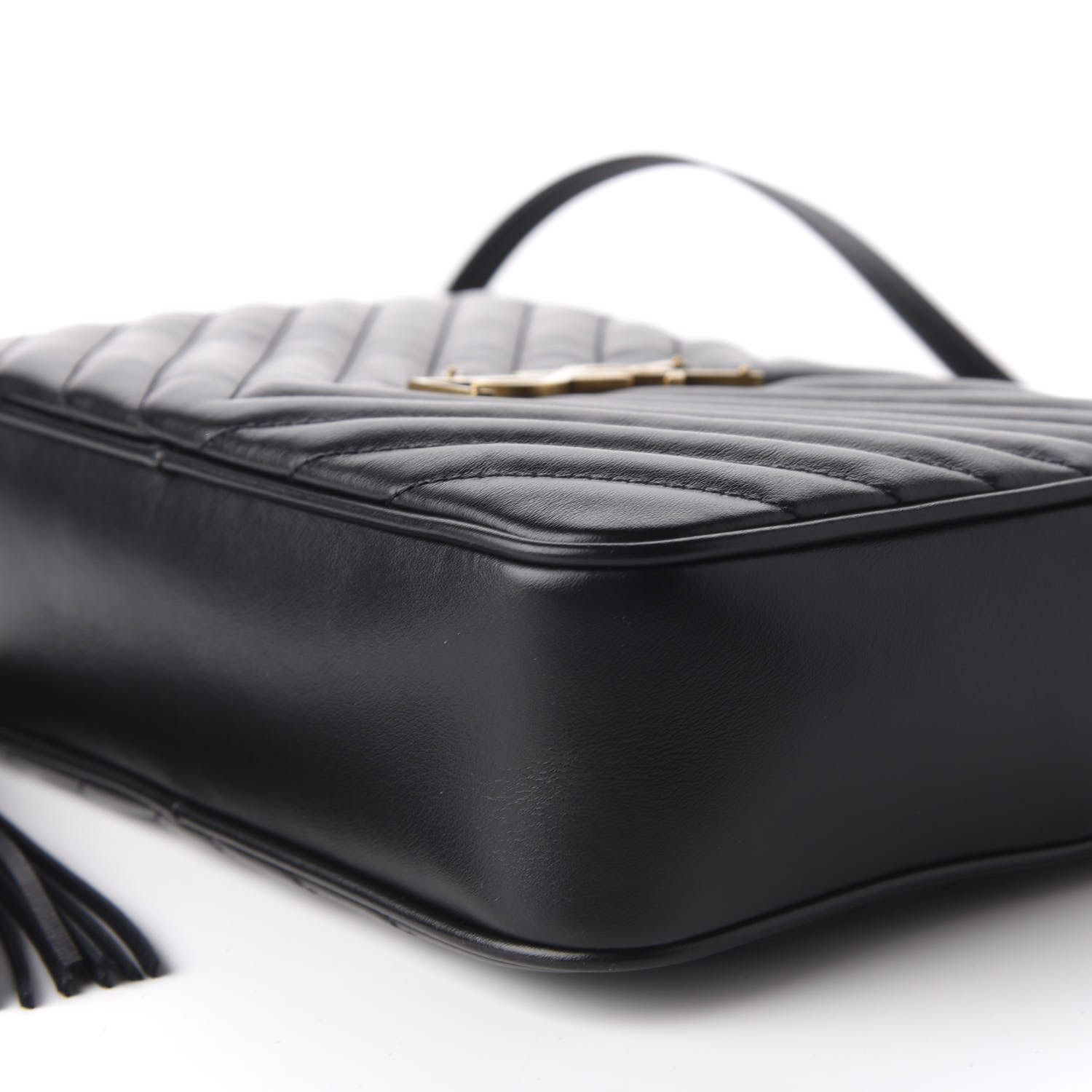 YSL Calfskin Matelasse Monogram Lou Camera Bag Black